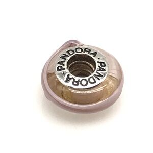Pandora Retired Light Pink Murano Glass Ribbon Charm